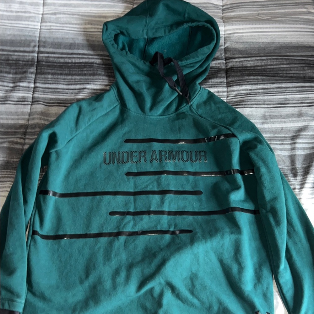 Under Armour Teal Hoodie with Black Stripes